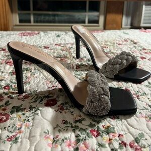 Black heels with sparkly strap